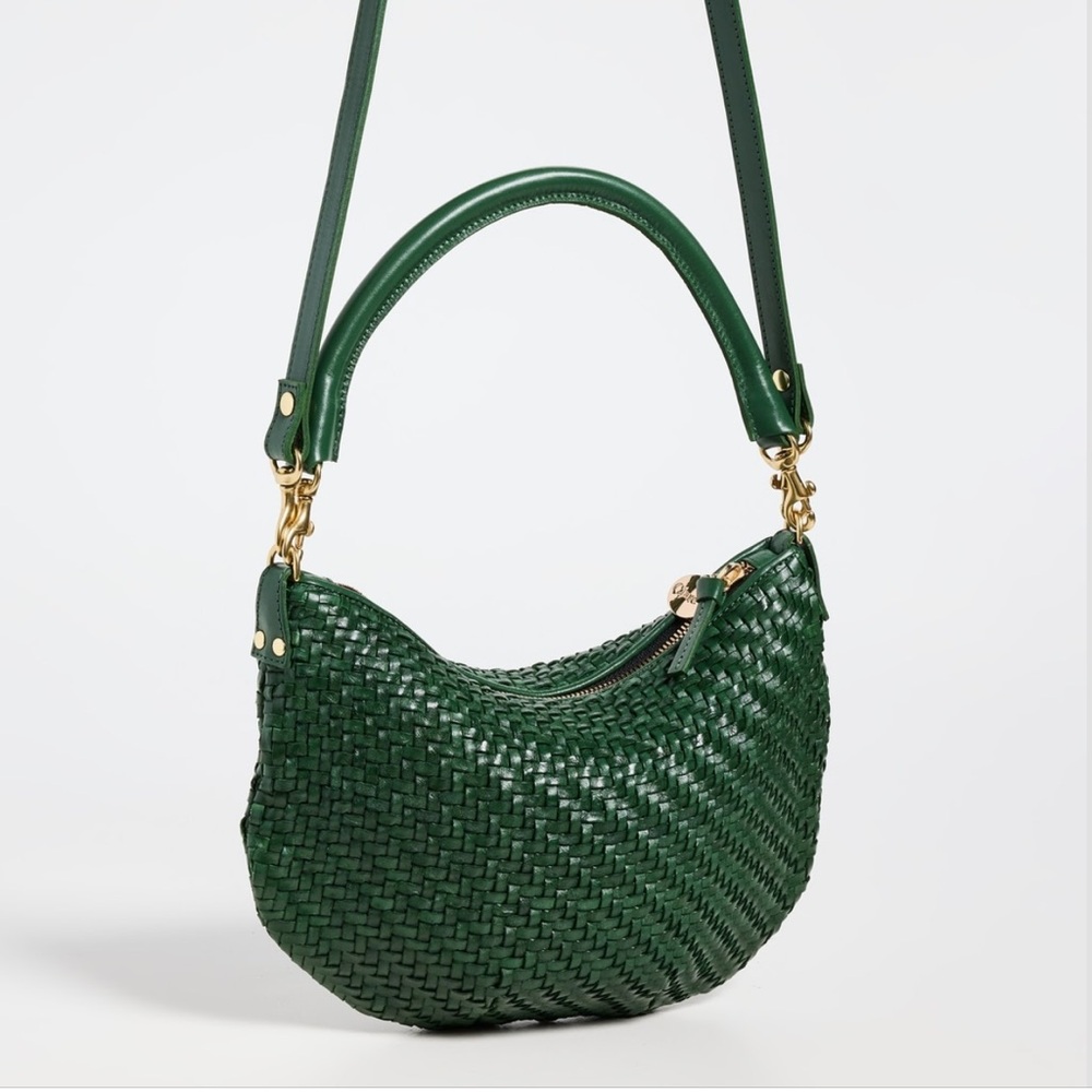 Clare V. Petit Moyen Green Woven Zig Zag NWT